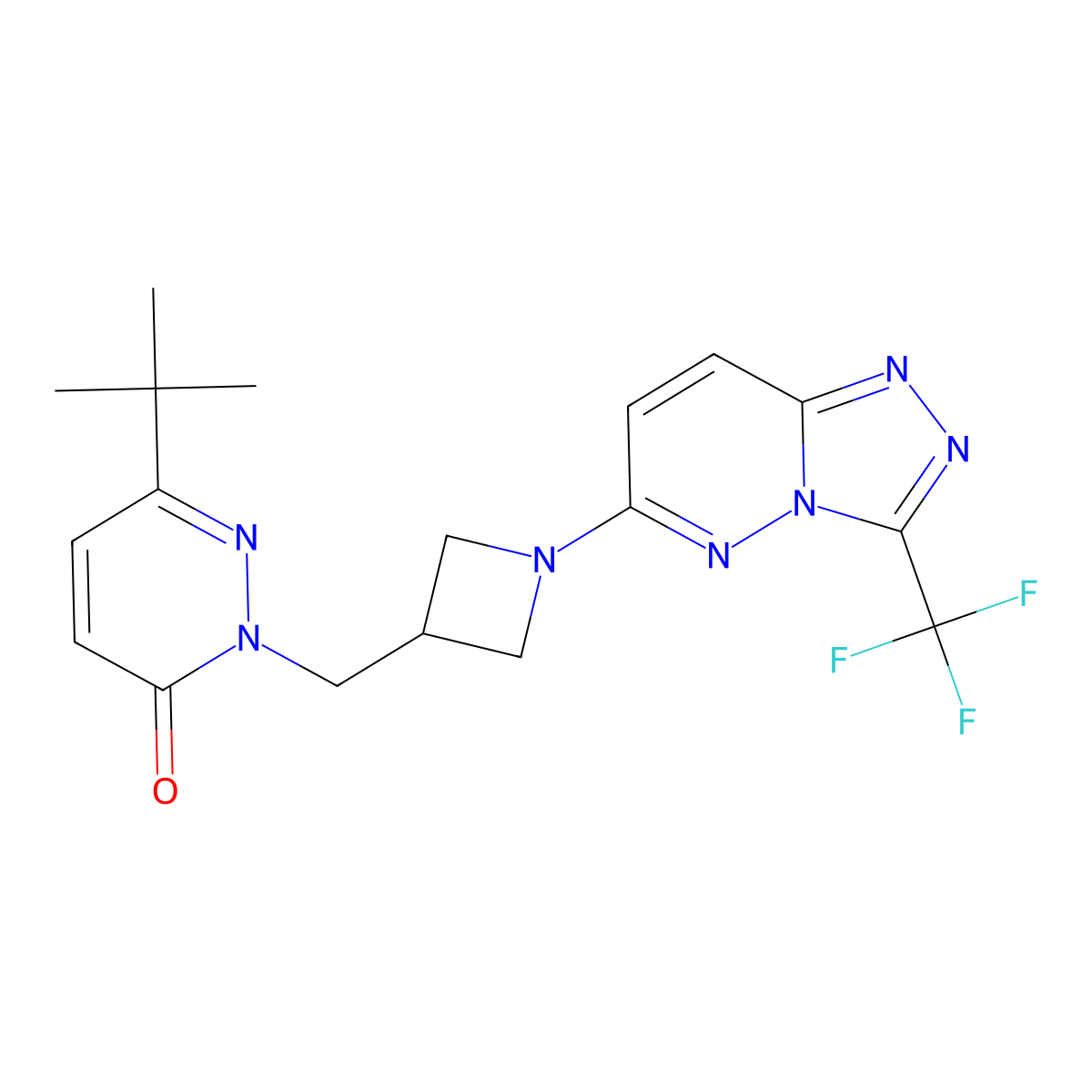 6-Tert-butyl-2-({1-[3-(trifluoromethyl)-[1,2,4]triazolo[4,3-b]pyridazin-6-yl]azetidin-3-yl}methyl)-2,3-dihydropyridazin-3-one molecular structure, CAS 2202417-09-0