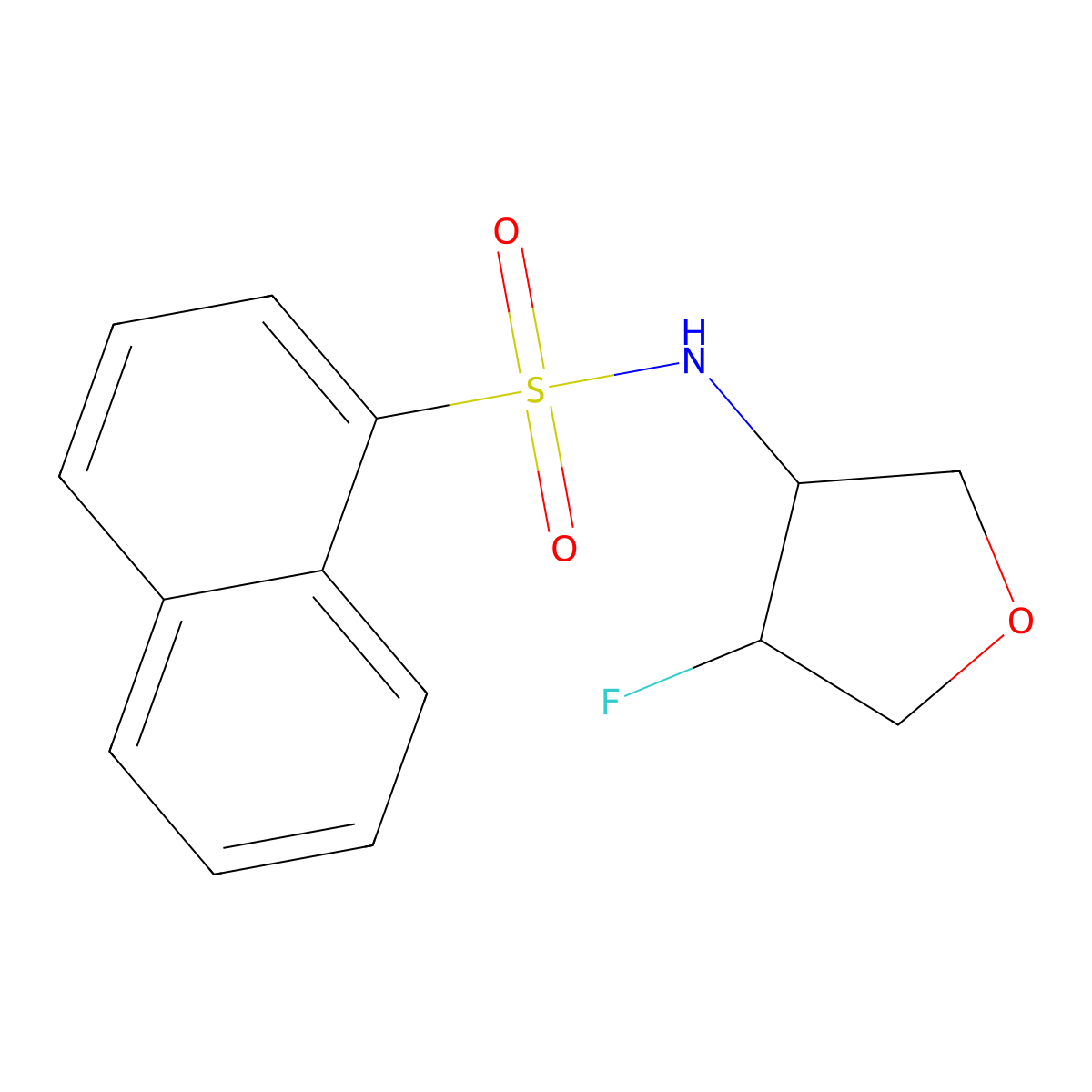 N-(4-fluorooxolan-3-yl)naphthalene-1-sulfonamide molecular structure, CAS 2202420-69-5