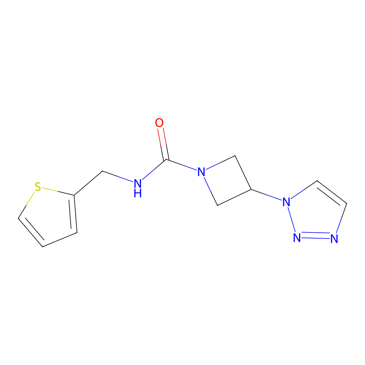 N-(thiophen-2-ylmethyl)-3-(1H-1,2,3-triazol-1-yl)azetidine-1-carboxamide molecular structure, CAS 2202423-93-4
