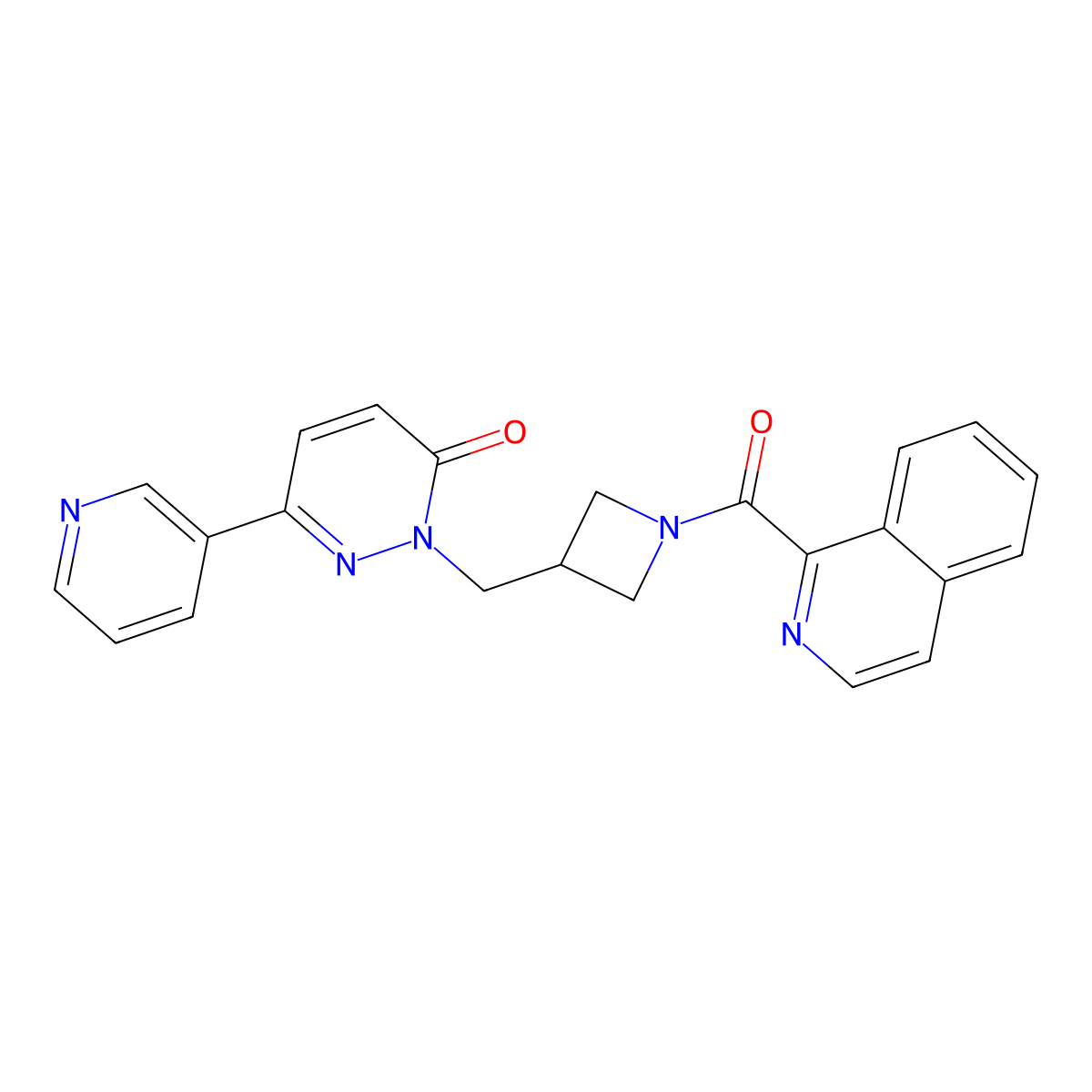 2-{[1-(Isoquinoline-1-carbonyl)azetidin-3-yl]methyl}-6-(pyridin-3-yl)-2,3-dihydropyridazin-3-one molecular structure, CAS 2202425-19-0