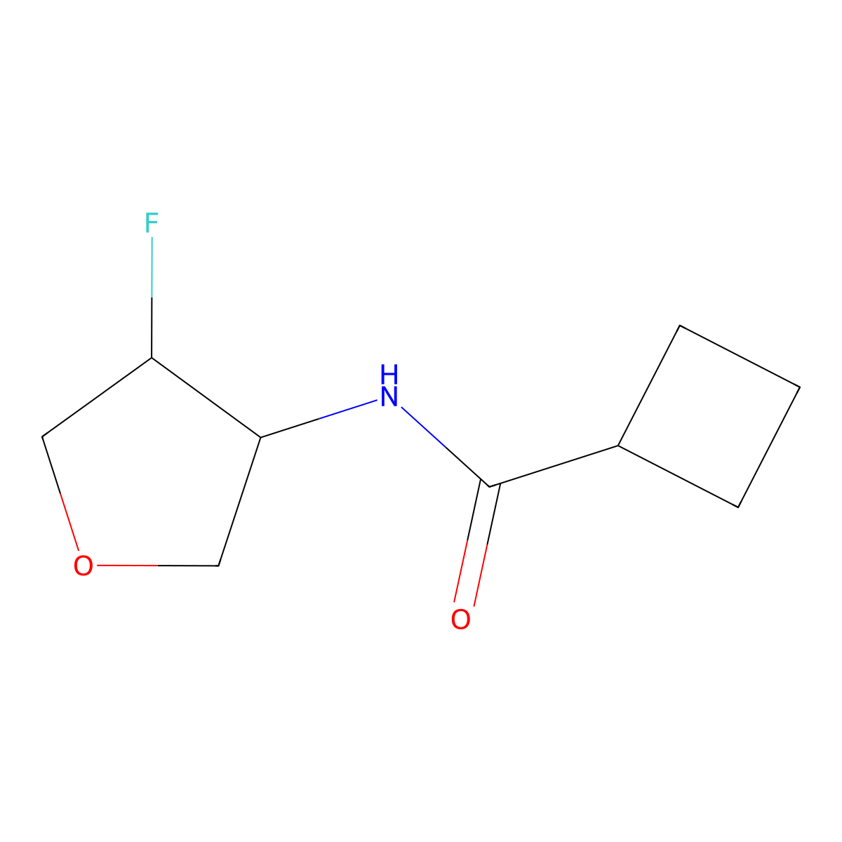 N-(4-fluorooxolan-3-yl)cyclobutanecarboxamide molecular structure, CAS 2202431-17-0