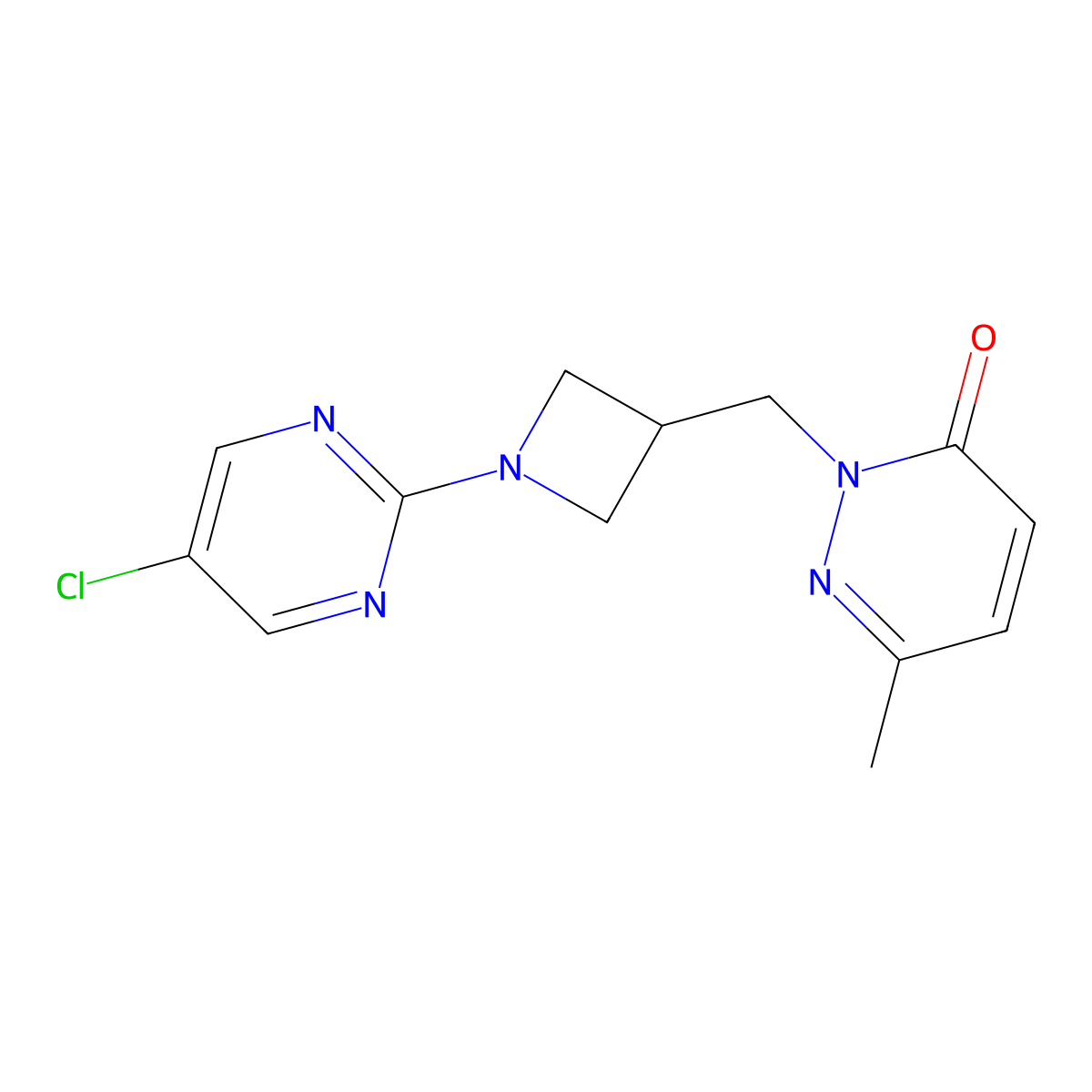 2-{[1-(5-Chloropyrimidin-2-yl)azetidin-3-yl]methyl}-6-methyl-2,3-dihydropyridazin-3-one molecular structure, CAS 2202458-10-2