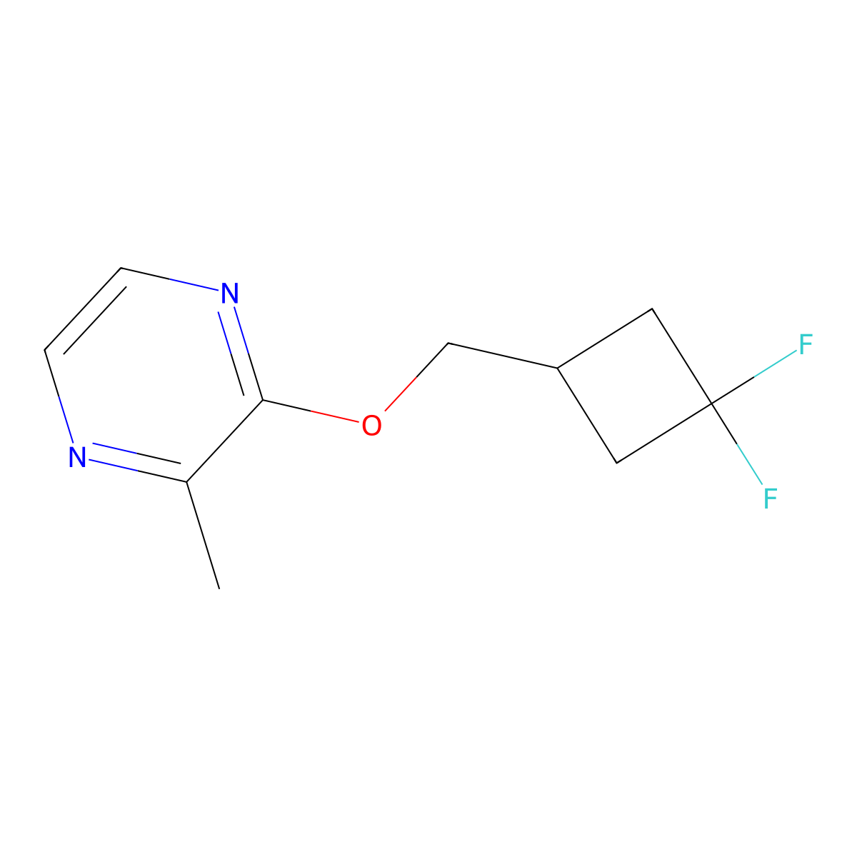 2-[(3,3-Difluorocyclobutyl)methoxy]-3-methylpyrazine molecular structure, CAS 2202458-92-0