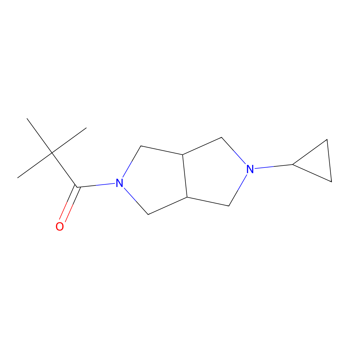 1-(5-cyclopropylhexahydropyrrolo[3,4-c]pyrrol-2(1H)-yl)-2,2-dimethylpropan-1-one molecular structure, CAS 2202461-41-2