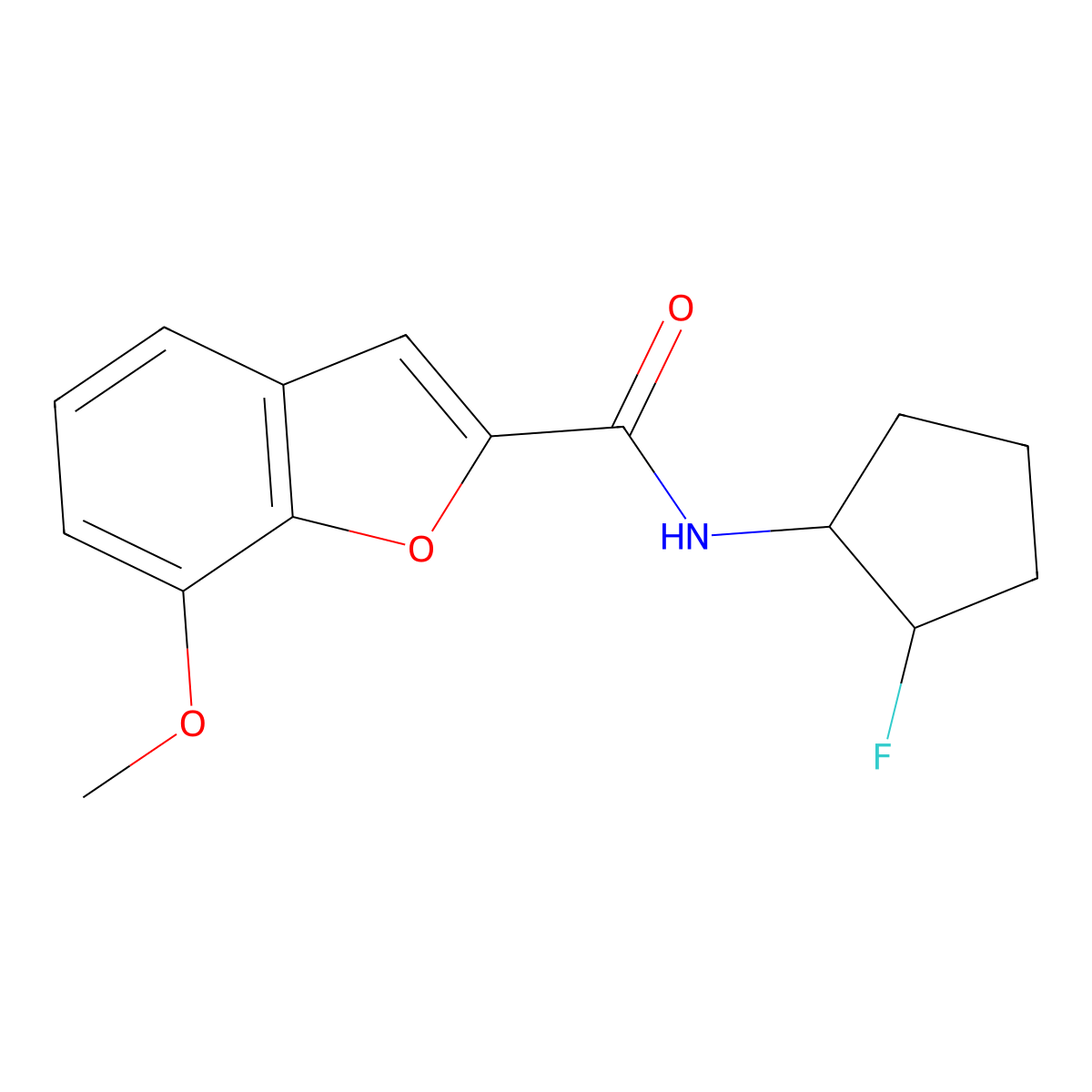 N-(2-fluorocyclopentyl)-7-methoxy-1-benzofuran-2-carboxamide molecular structure, CAS 2202461-67-2