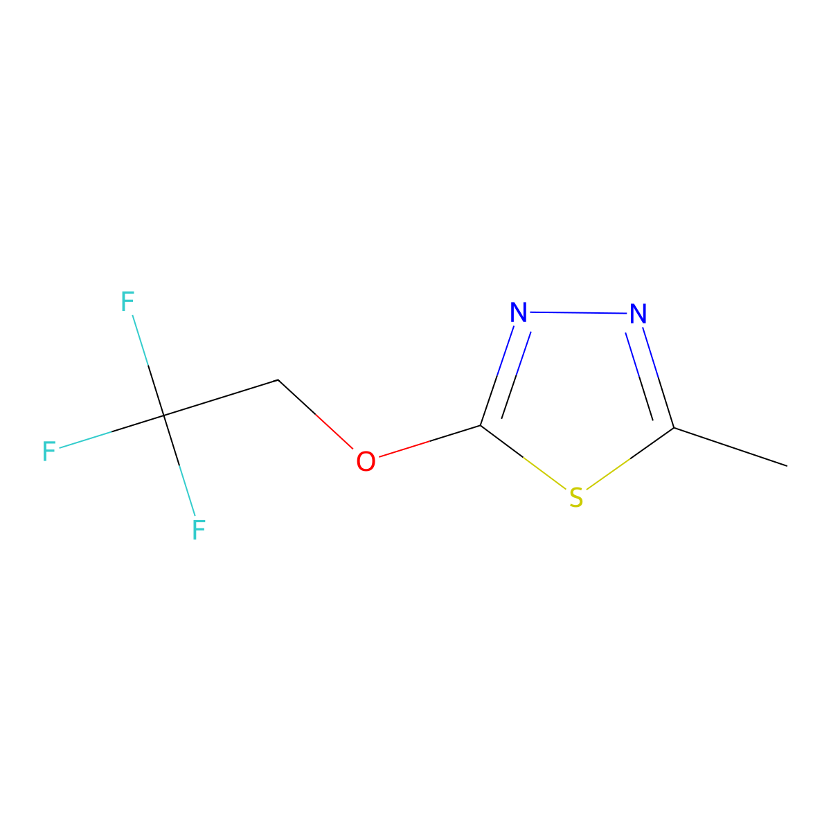 2-Methyl-5-(2,2,2-trifluoroethoxy)-1,3,4-thiadiazole molecular structure, CAS 2202461-83-2