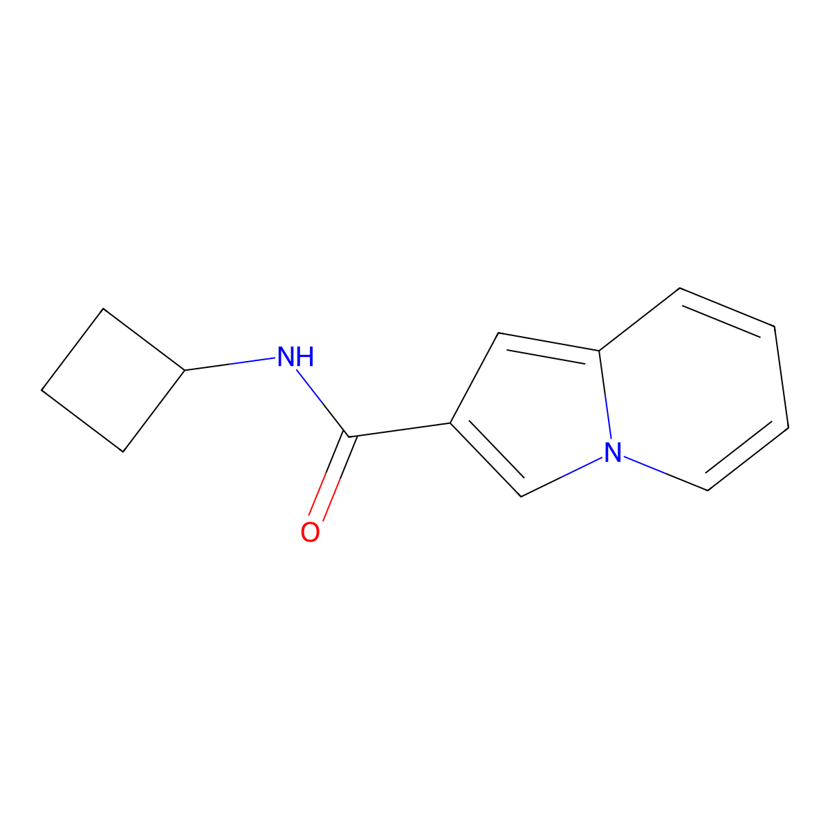 N-cyclobutylindolizine-2-carboxamide molecular structure, CAS 2202462-79-9