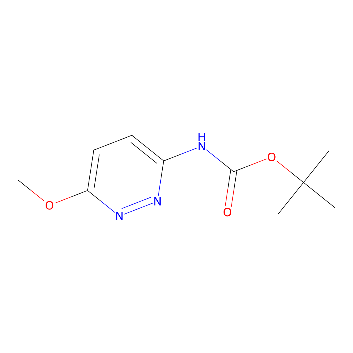 tert-butyl N-(6-methoxypyridazin-3-yl)carbamate molecular structure, CAS 2202483-12-1