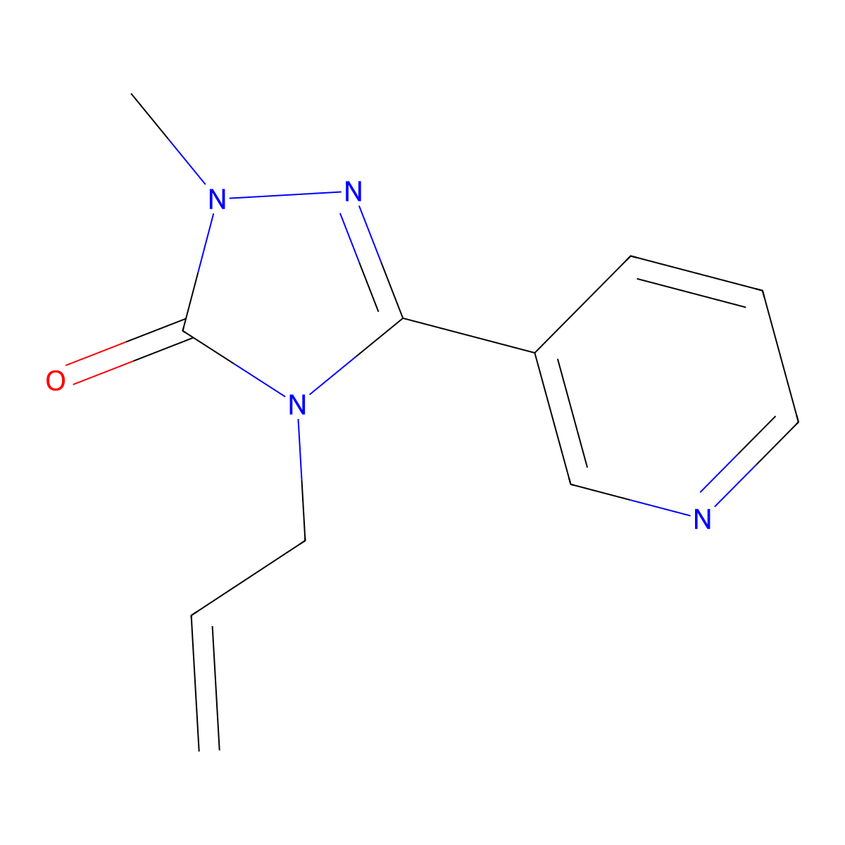 1-methyl-4-(prop-2-en-1-yl)-3-(pyridin-3-yl)-4,5-dihydro-1H-1,2,4-triazol-5-one molecular structure, CAS 2202504-53-6