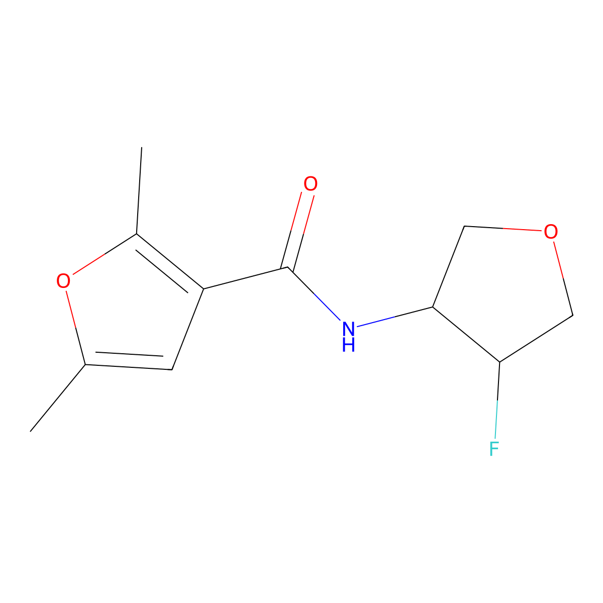 N-(4-fluorooxolan-3-yl)-2,5-dimethylfuran-3-carboxamide molecular structure, CAS 2202504-63-8