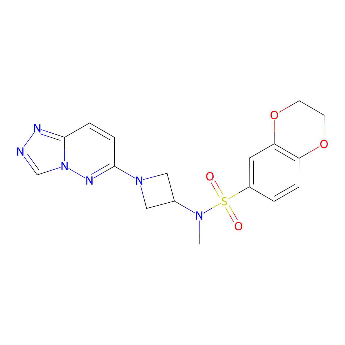 N-methyl-N-(1-{[1,2,4]triazolo[4,3-b]pyridazin-6-yl}azetidin-3-yl)-2,3-dihydro-1,4-benzodioxine-6-sulfonamide molecular structure, CAS 2202512-49-8