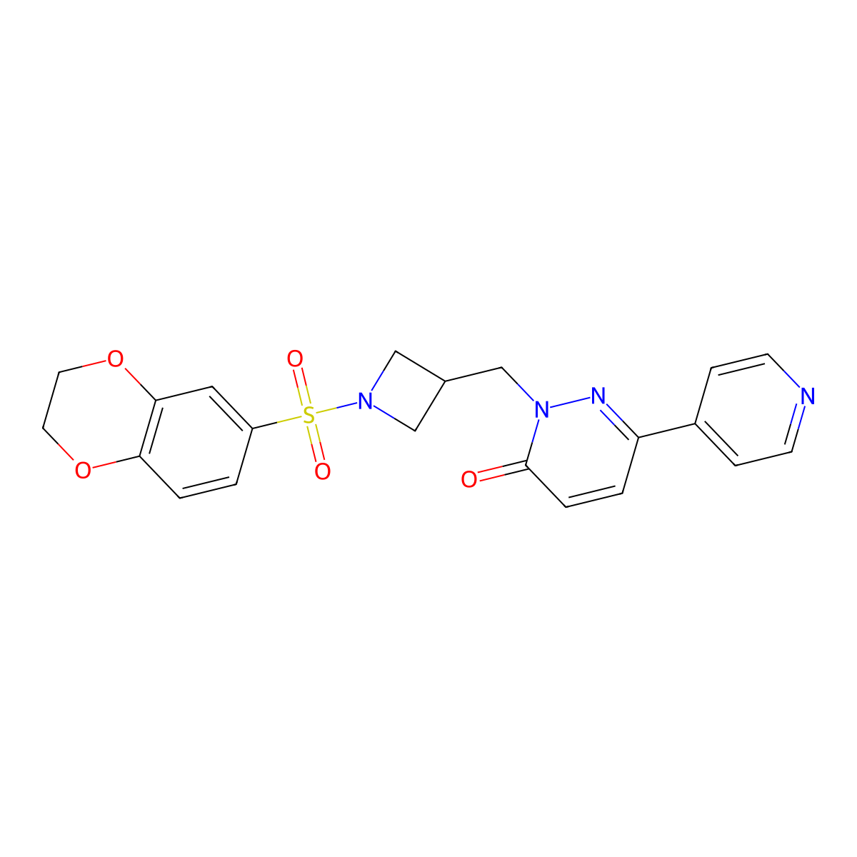 2-{[1-(2,3-Dihydro-1,4-benzodioxine-6-sulfonyl)azetidin-3-yl]methyl}-6-(pyridin-4-yl)-2,3-dihydropyridazin-3-one molecular structure, CAS 2202512-52-3
