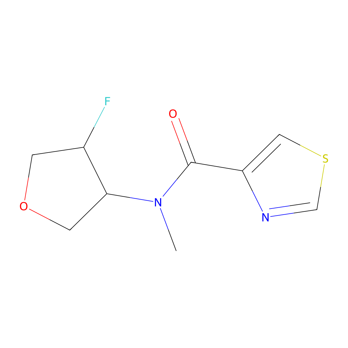 N-(4-fluorooxolan-3-yl)-N-methyl-1,3-thiazole-4-carboxamide molecular structure, CAS 2202518-73-6