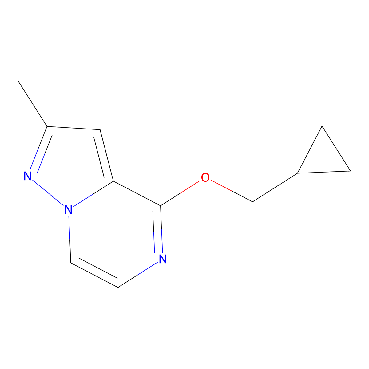 4-(Cyclopropylmethoxy)-2-methylpyrazolo[1,5-a]pyrazine molecular structure, CAS 2202520-45-2