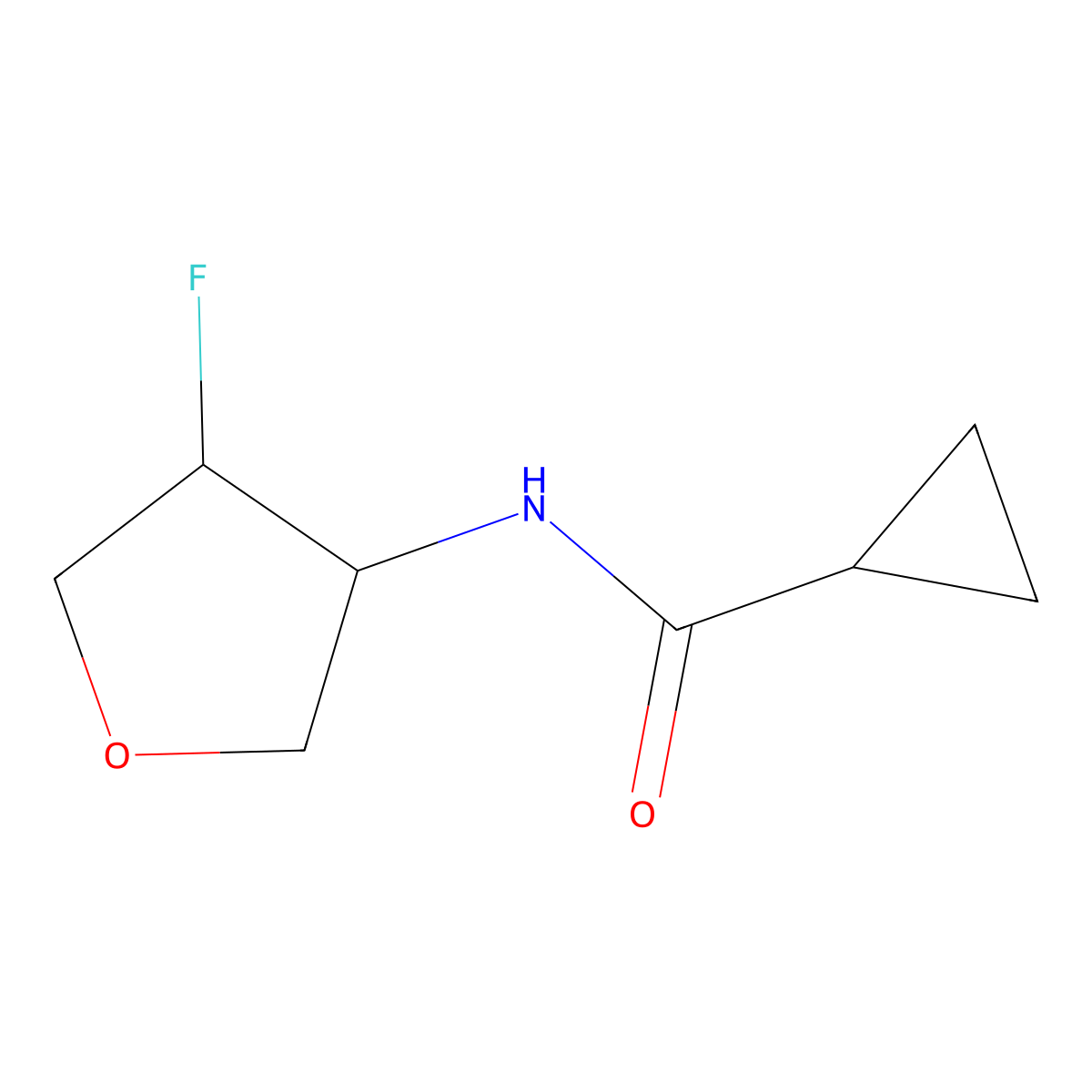 N-(4-fluorooxolan-3-yl)cyclopropanecarboxamide molecular structure, CAS 2202520-77-0
