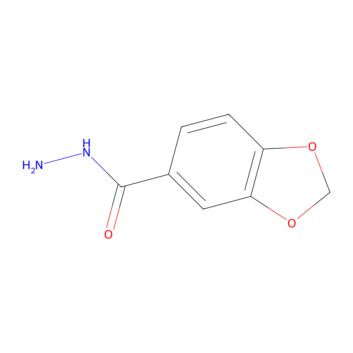 1,3-Benzodioxole-5-carboxylic acid, hydrazide molecular structure, CAS 22026-39-7