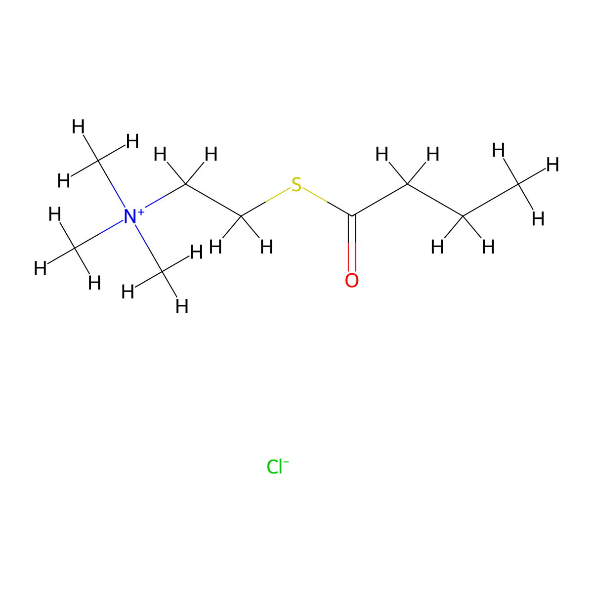 S-Butyrylthiocholine chloride molecular structure, CAS 22026-63-7