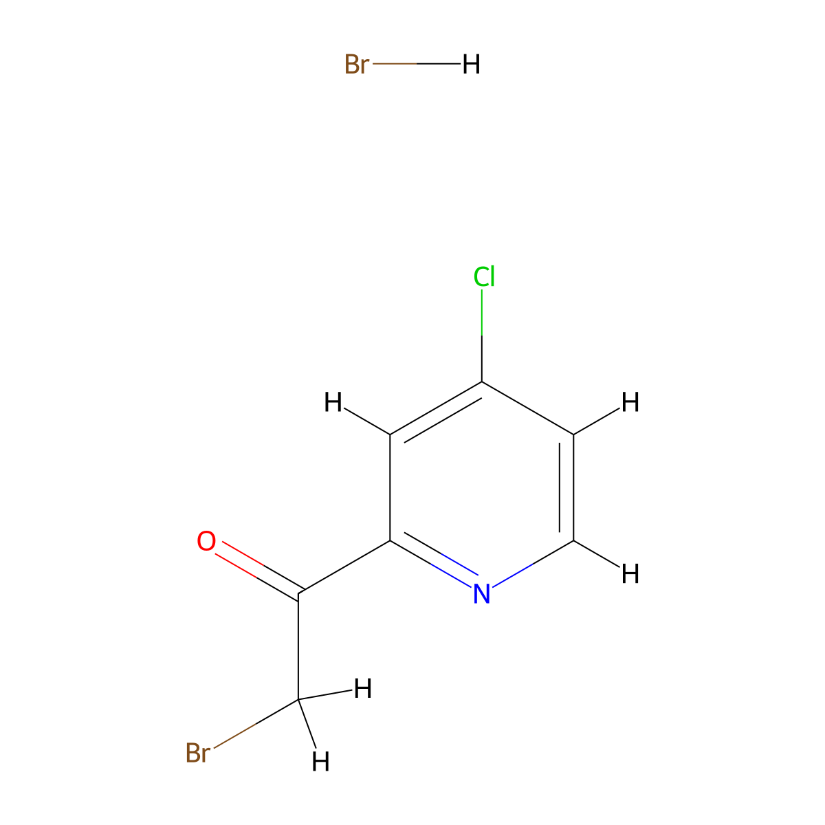 2-Bromo-1-(4-chloro-pyridin-2-yl)-ethanone hydrobromide molecular structure, CAS 220269-54-5