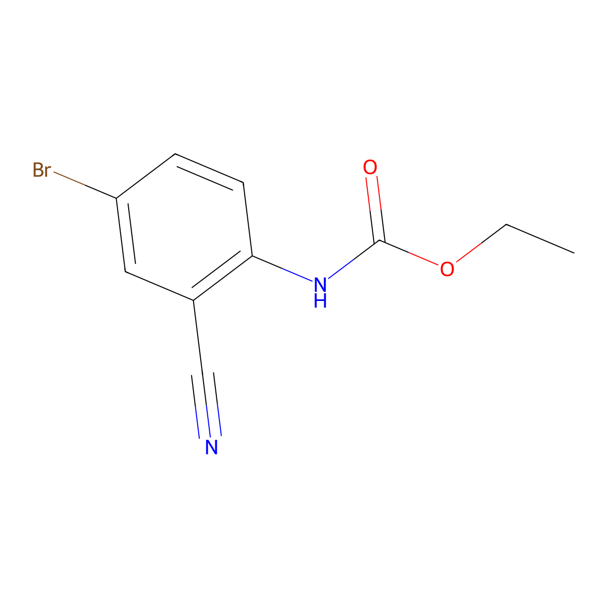 Ethyl (4-bromo-2-cyanophenyl)carbamate molecular structure, CAS 220269-80-7