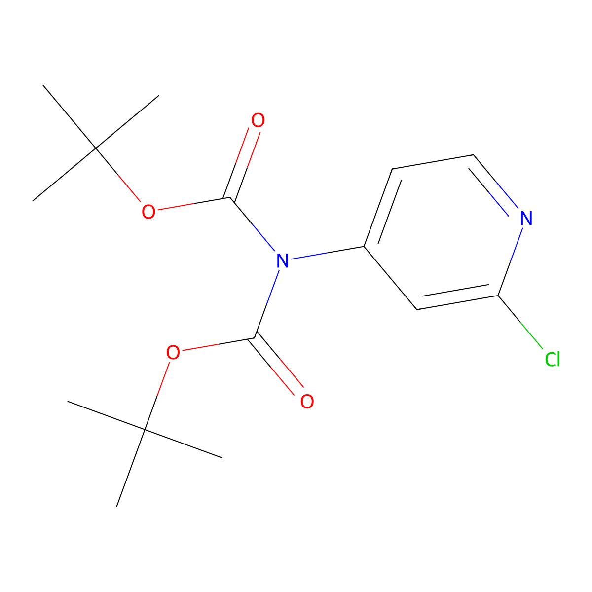 tert-Butyl (tert-butoxycarbonyl)(2-chloropyridin-4-yl)carbamate molecular structure, CAS 220270-49-5