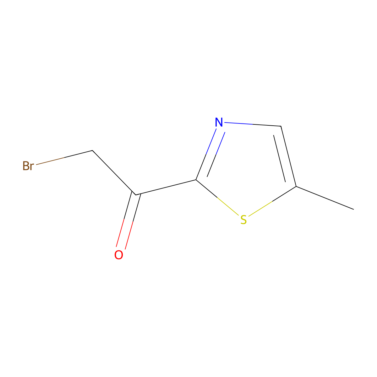 2-Bromo-1-(5-methyl-1,3-thiazol-2-yl)ethanone molecular structure, CAS 220270-61-1