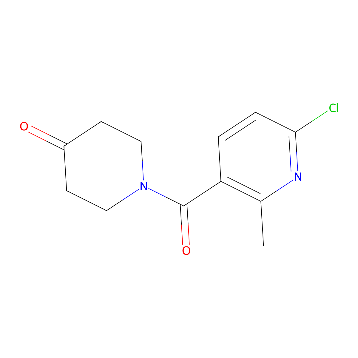 1-(6-Chloro-2-methylnicotinoyl)-4-piperidinone molecular structure, CAS 2202767-94-8