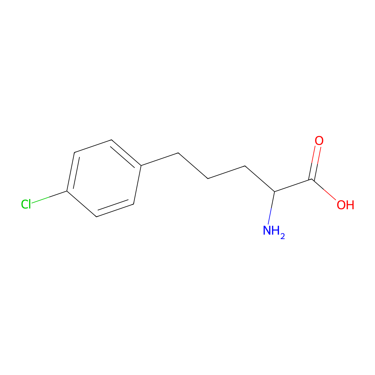 (S)-2-amino-5-(4-chlorophenyl)pentanoic acid molecular structure, CAS 220283-77-2