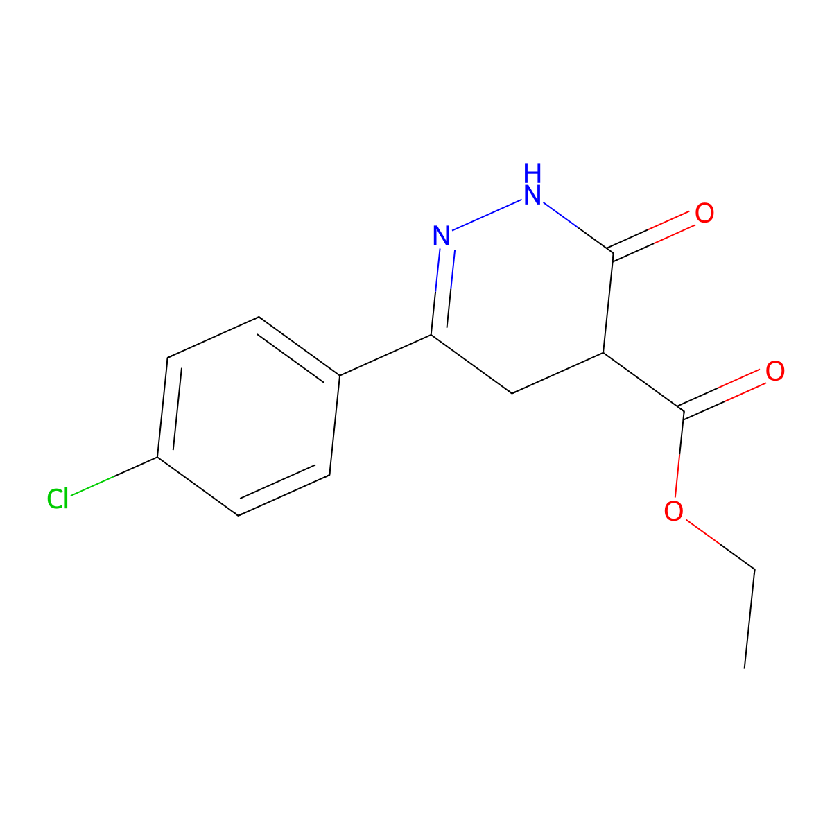 Ethyl 6-(4-chlorophenyl)-3-oxo-2,3,4,5-tetrahydro-4-pyridazinecarboxylate molecular structure, CAS 220287-26-3