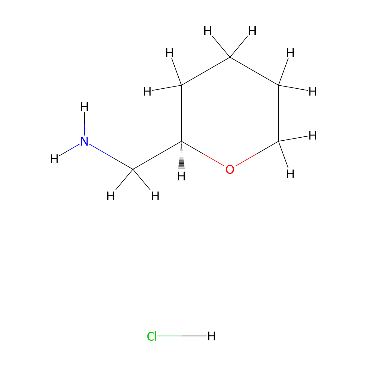 (R)-(tetrahydro-2H-pyran-2-yl)methanamine hydrochloride molecular structure, CAS 2202897-24-1