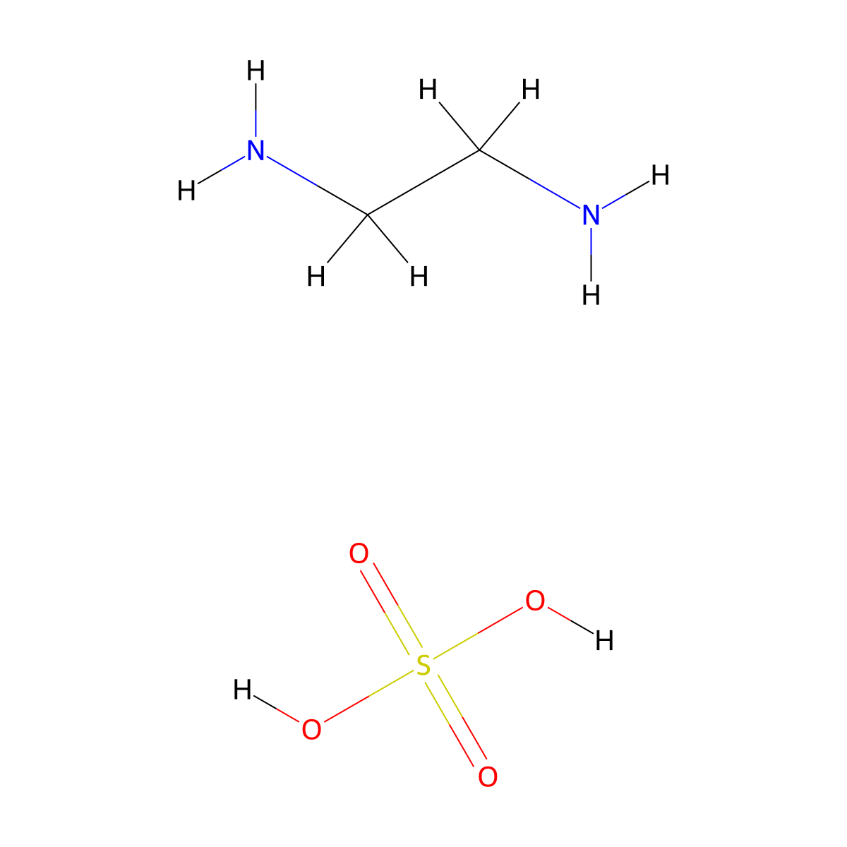 Ethylenediammonium sulfate molecular structure, CAS 22029-36-3