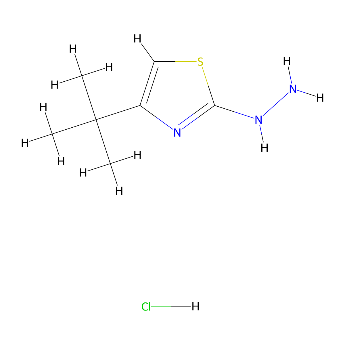 4-tert-Butyl-2-hydrazino-1,3-thiazole hydrochloride molecular structure, CAS 2202948-63-6