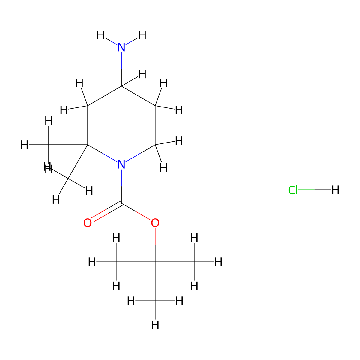 tert-Butyl 4-amino-2,2-dimethylpiperidine-1-carboxylate hydrochloride molecular structure, CAS 2202948-67-0