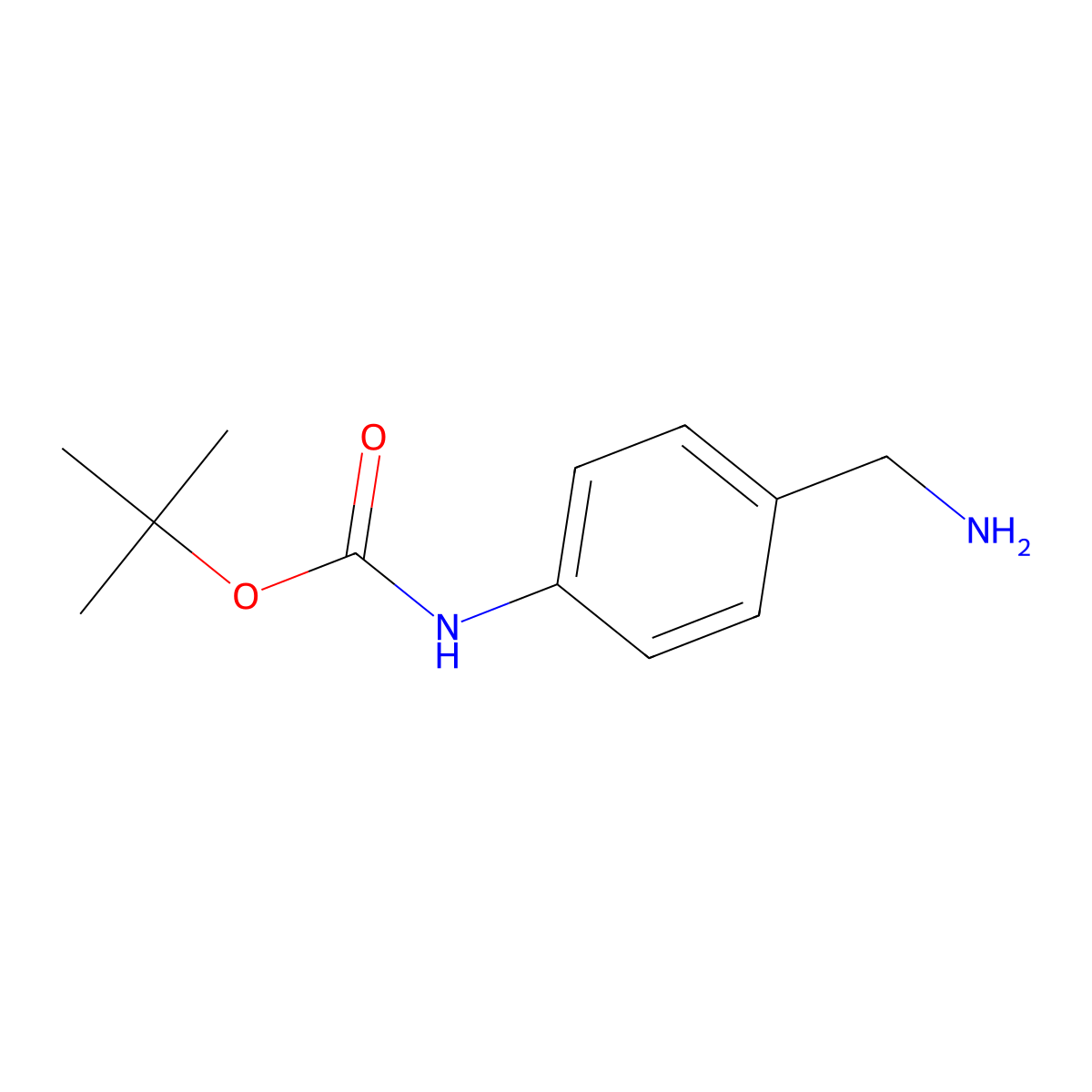 Tert-butyl N-(4-(aminomethyl)phenyl)carbamate molecular structure, CAS 220298-96-4