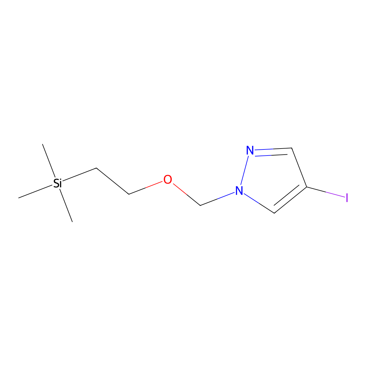 4-Iodo-1-[[2-(trimethylsilyl)ethoxy]methyl]-1H-pyrazole molecular structure, CAS 220299-49-0