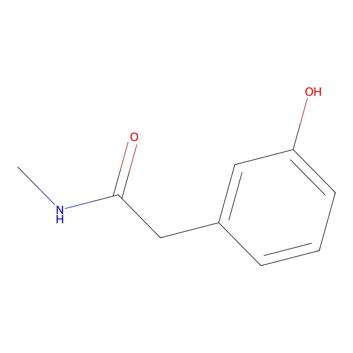 2-(3-hydroxyphenyl)-N-methylacetamide molecular structure, CAS 220299-54-7