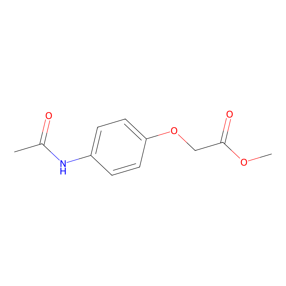 Methyl 2-(4-acetamidophenoxy)acetate molecular structure, CAS 220299-99-0