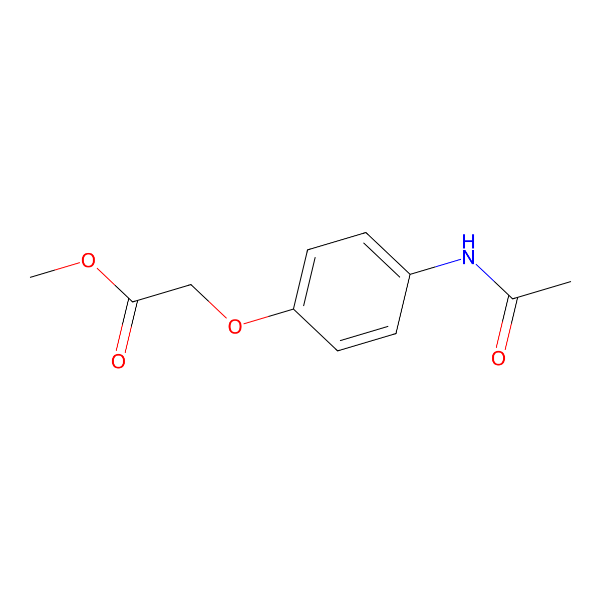 Methyl 2-(4-acetamidophenoxy)acetate molecular structure, CAS 220299-99-0
