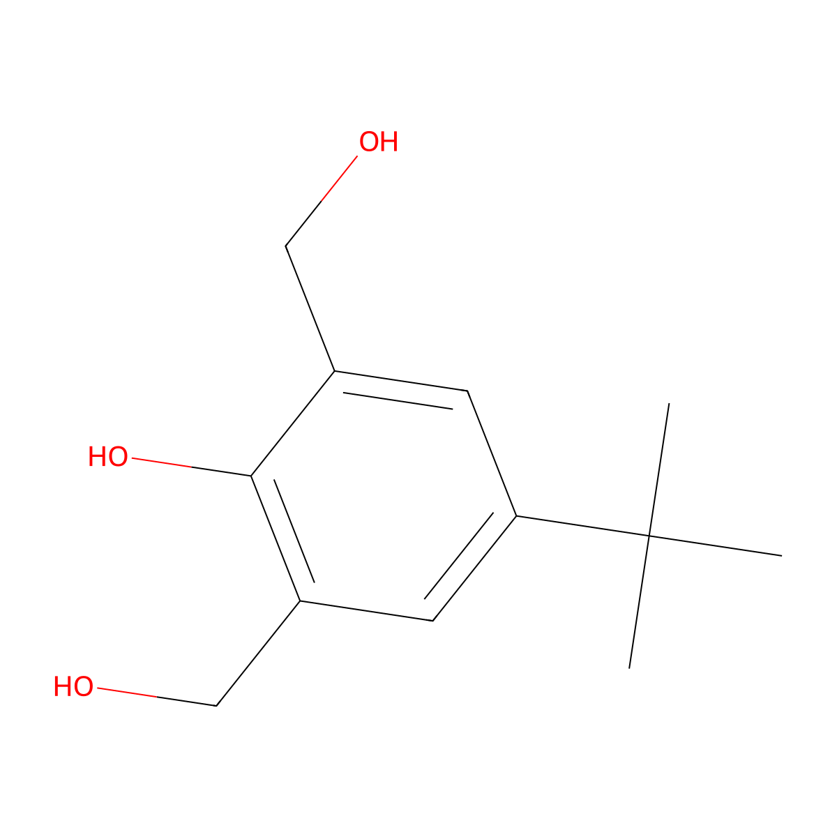 5-(1,1-Dimethylethyl)-2-hydroxy-1,3-benzenedimethanol molecular structure, CAS 2203-14-7