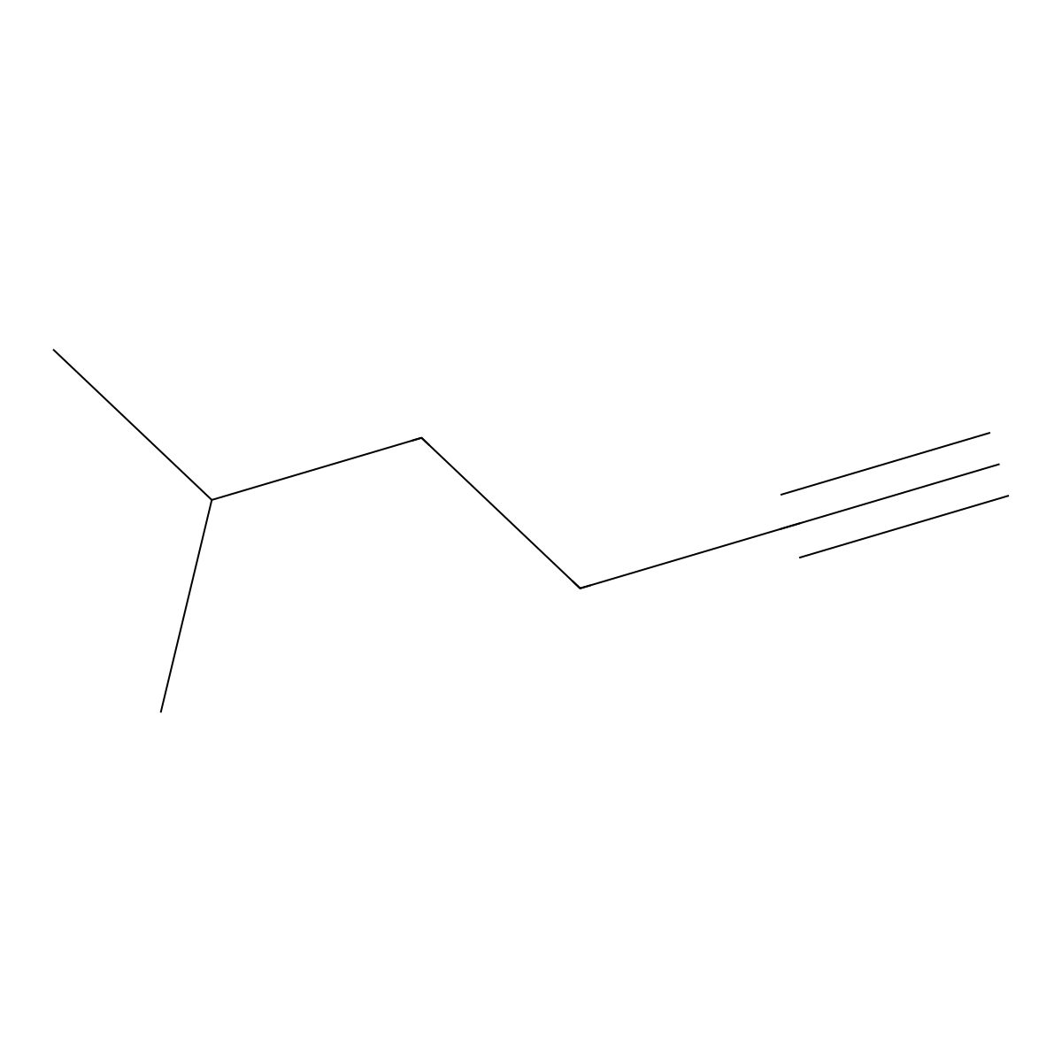 1-Hexyne, 5-methyl- molecular structure, CAS 2203-80-7