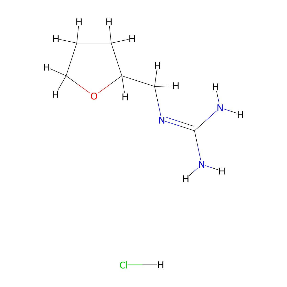 N-(Tetrahydro-2-furanylmethyl)guanidine hydrochloride molecular structure, CAS 2203015-54-5