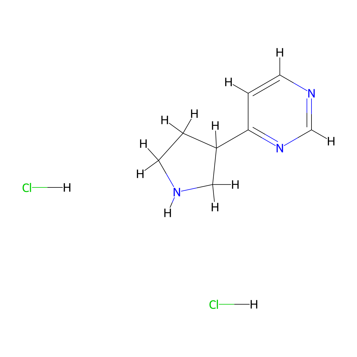 4-(3-Pyrrolidinyl)pyrimidine dihydrochloride molecular structure, CAS 2203015-61-4