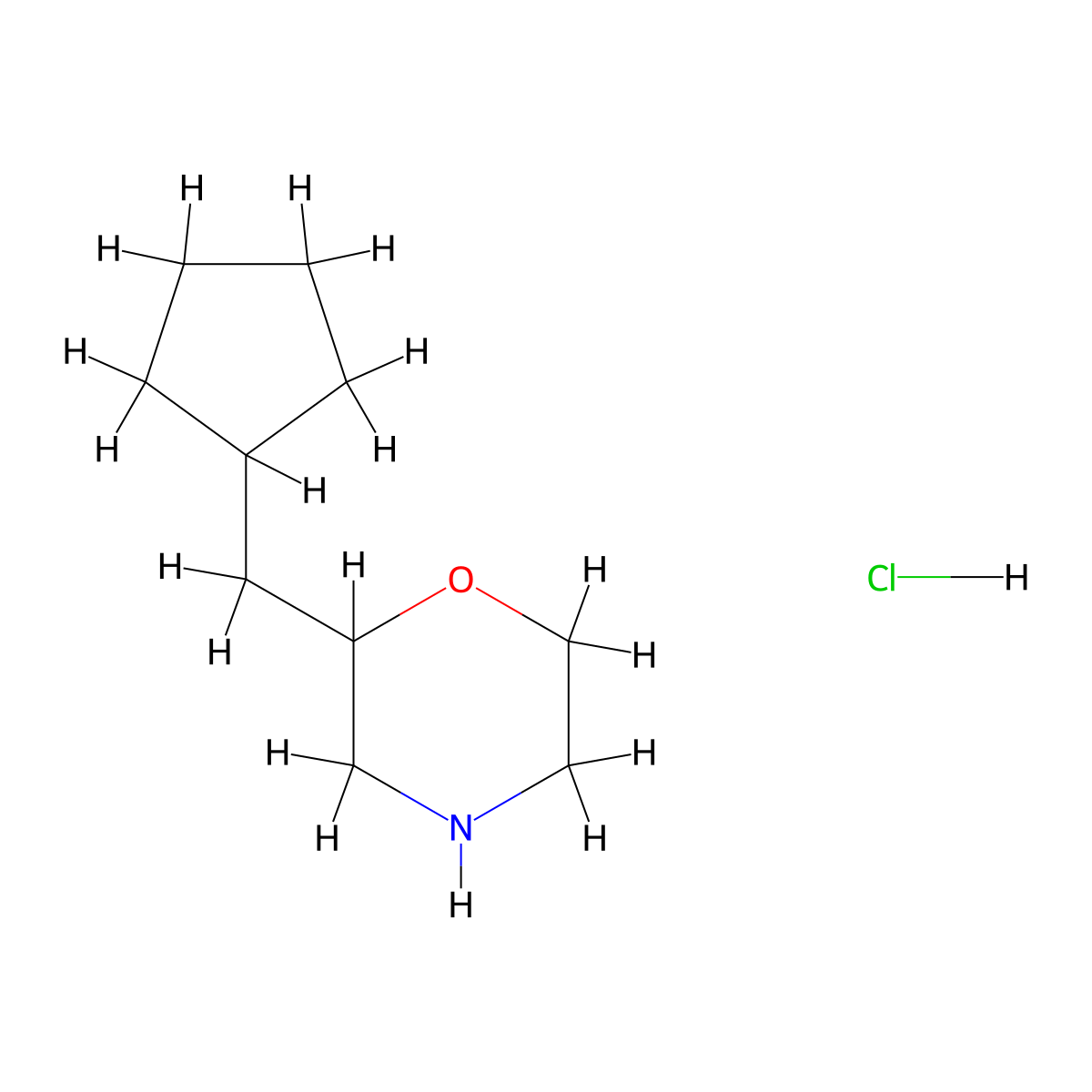 2-(Cyclopentylmethyl)morpholine hydrochloride molecular structure, CAS 2203016-97-9