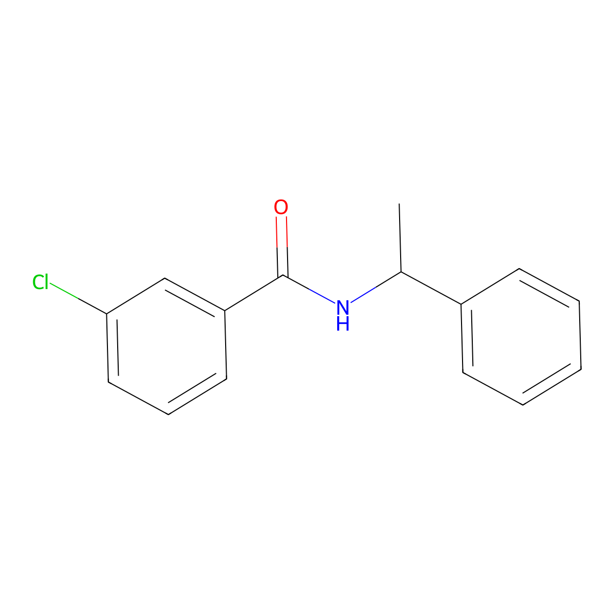 3-Chloro-N-(1-phenylethyl)benzamide molecular structure, CAS 220306-62-7