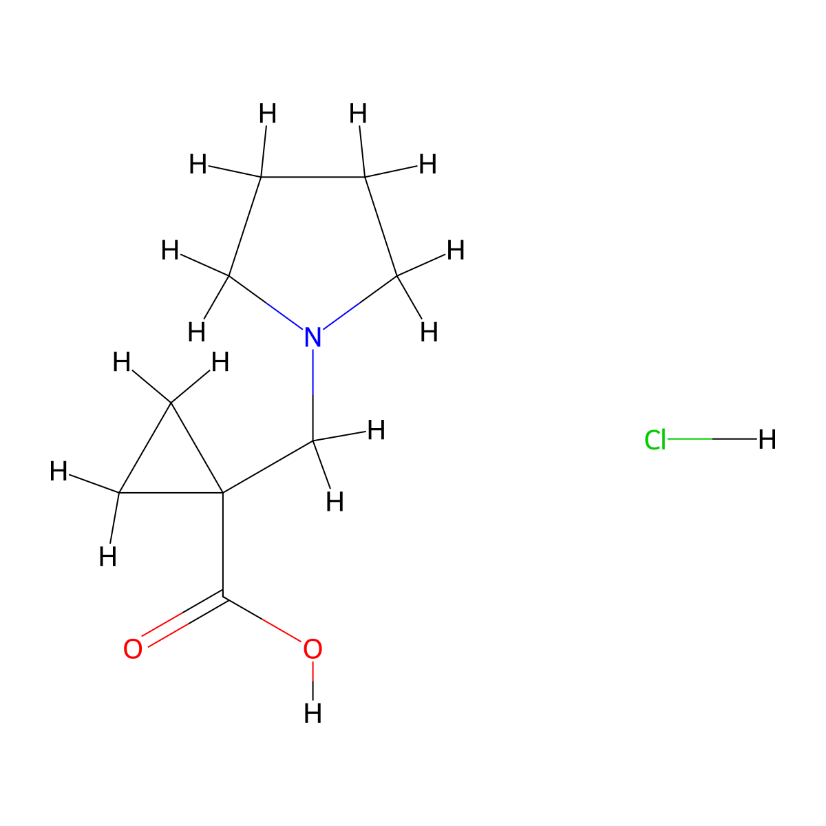 1-(Pyrrolidin-1-ylmethyl)cyclopropane-1-carboxylic acid hydrochloride molecular structure, CAS 2203071-82-1