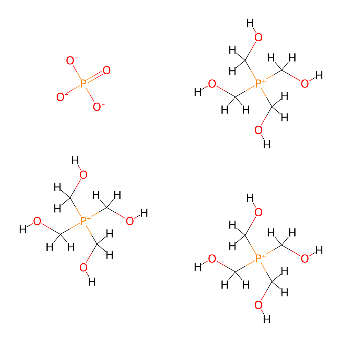 Tetrakis(hydroxymethyl)phosphonium phosphate molecular structure, CAS 22031-17-0