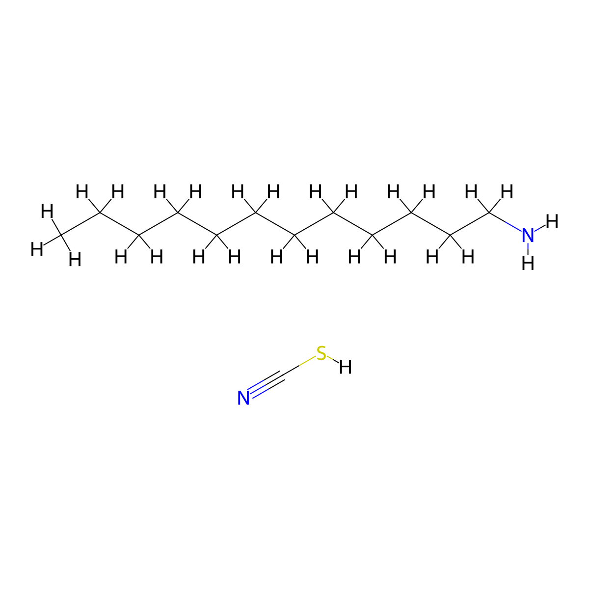 Thiocyanic acid, compd. with 1-dodecanamine (1:1) molecular structure, CAS 22031-31-8