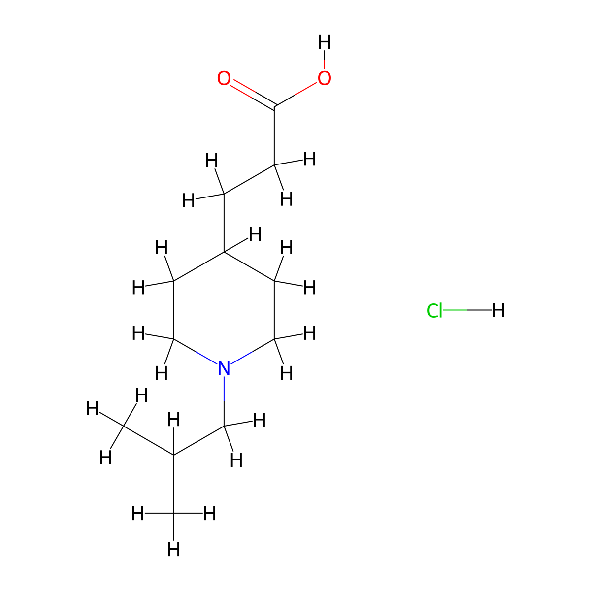 3-(1-Isobutyl-piperidin-4-yl)-propionic acid hydrochloride molecular structure, CAS 2203139-74-4