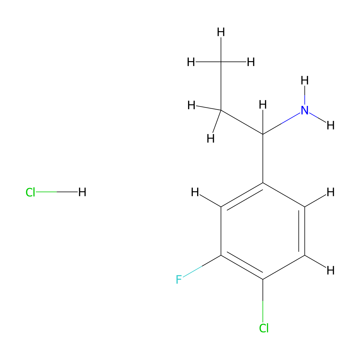 1-(4-Chloro-3-fluoro-phenyl)-propylamine hydrochloride molecular structure, CAS 2203139-80-2