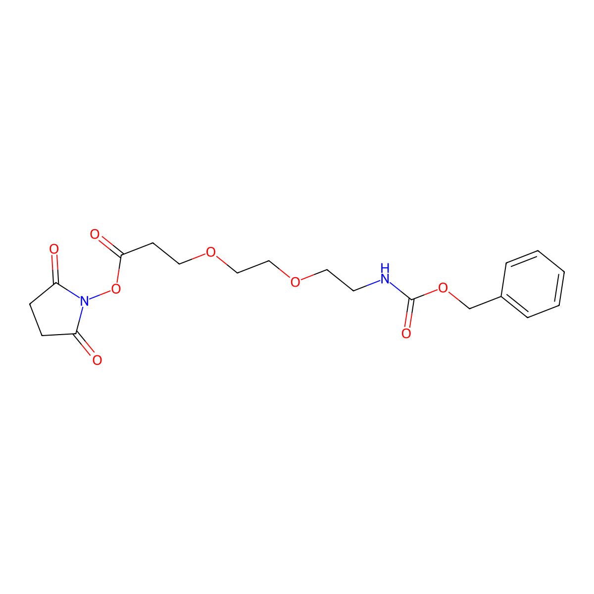 3-[2-(2-Benzyloxycarbonylamino-ethoxy)-ethoxy]-propionic acid 2,5-dioxo-pyrrolidin-1-yl ester molecular structure, CAS 2203140-35-4