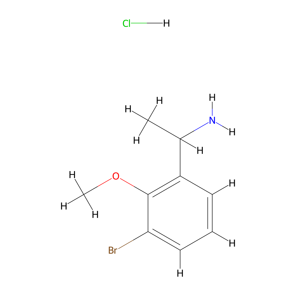 1-(3-Bromo-2-methoxyphenyl)ethanamine hydrochloride molecular structure, CAS 2203140-38-7